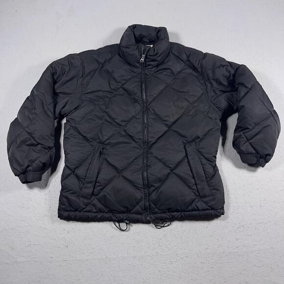 Eddie Bauer Jacket Womens‎ Medium Black Quilted Goose Down Puffer Winter Coat - Picture 1 of 8